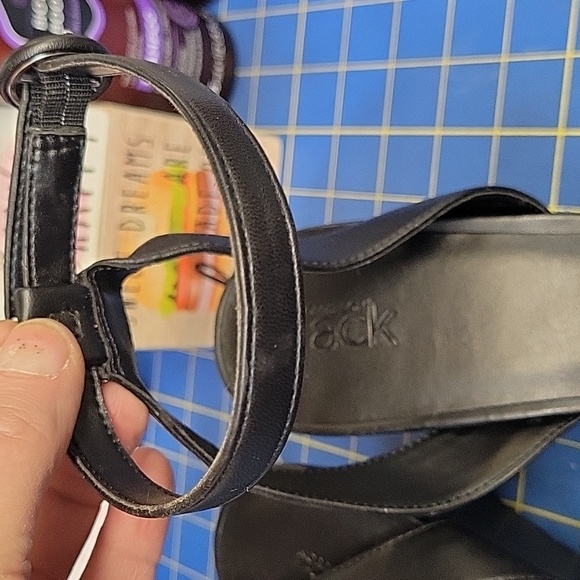 Norstrom Rack Carrie Wedge Black Sandal Sz 13M New - Picture 3 of 7